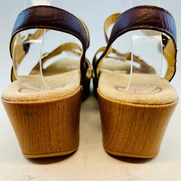 Dansko Brown Leather Ankle Buckle Sandi Clog Sandals, size 41 10.5 11 - Picture 8 of 11